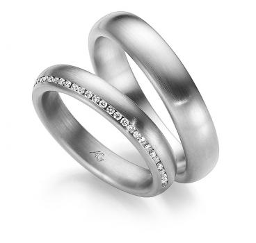 Trauringe Weissgold von Gerstner 4/28521/4 + 28521/5