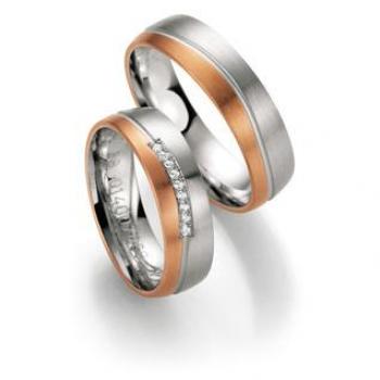 Trauringe Weiss-Rotgold von Fischer 05 01400/060