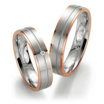 Trauringe Weiss-Rotgold von Fischer 05 01401/050