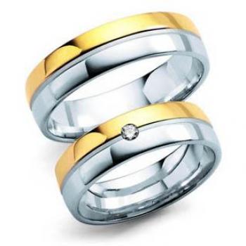 Trauringe Weiss-Gelbgold von Fischer 05 02529/060