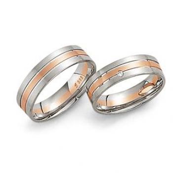 Trauringe Weiss-Rotgold von Fischer 05 05170/060