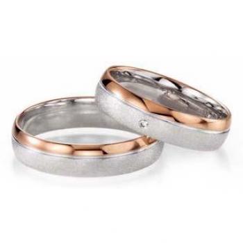 Trauringe Weiss-Rotgold von Fischer 05 05288/050