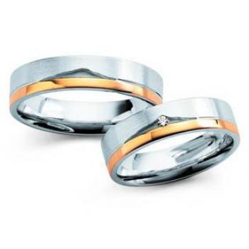 Trauringe Weiss-Rosegold von Fischer 05 05345/055