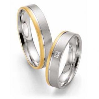 Trauringe Weiss-Gelbgold von Fischer 05 05454/050