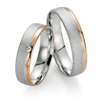 Trauringe Weiss-Rotgold von Fischer 05 05498/050