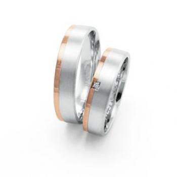 Trauringe Weiss-Rotgold von Fischer 05 05571/050