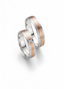 Trauringe Weiss-Rotgold von Fischer 05 05366/050