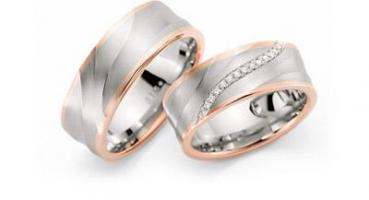 Trauringe Weiss-Rotgold von Fischer 05 05380/080