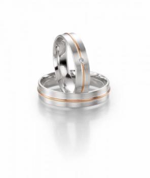 Trauringe Weiss-Rotgold von Fischer 05 05422/050