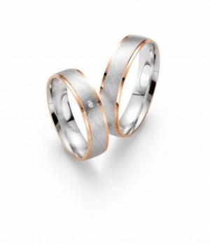 Trauringe Weiss-Rotgold von Fischer 05 05425/050