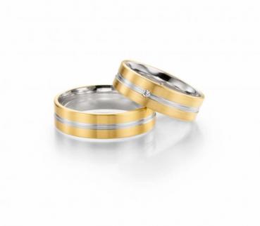 Trauringe Weiss-Gelbgold von Fischer 05 05453/060