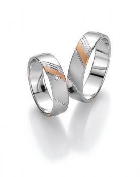 Trauringe Weiss-Rotgold von Fischer 05 07150/055