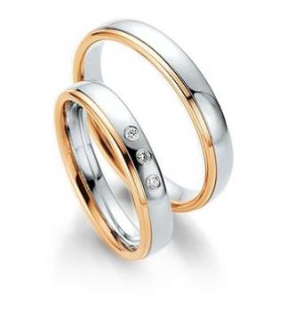 Preview: Trauringe Weiss-Gelbgold von Saint Maurice DR 814140 / HR 814150