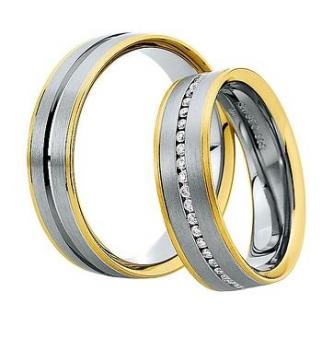 Preview: Trauringe Weiss-Rotgold von Saint Maurice DR 816360 / HR 816370