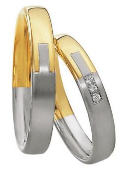 Trauringe Weiss-Gelbgold von Saint Maurice 820200 + 820210