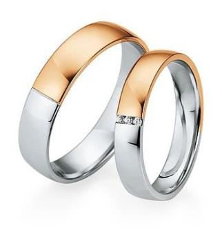 Preview: Partnerringe Weiss-Gelbgold von Saint Maurice DR 841330 / HR 841340