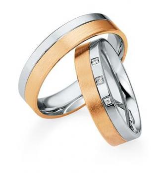 Preview: Partnerringe Weiss-Gelbgold von Saint Maurice 841510 + 841520