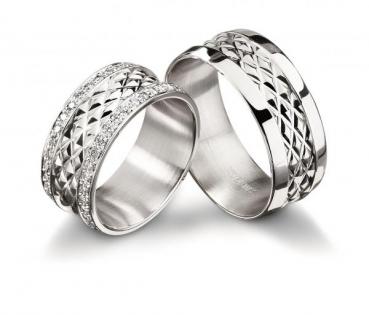 Trauringe Weissgold von Furrer Jacot 62-52890 + 71-26890