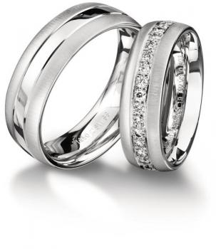 Trauringe Weissgold von Furrer Jacot 62-52280 + 71-26280