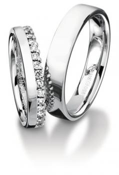 Trauringe Weissgold von Furrer Jacot 61-52810 + 71-26880