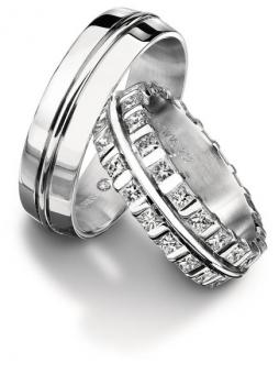 Trauringe Weissgold von Furrer Jacot 62-52930 + 71-26930