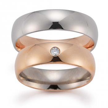 Trauringe Weiss-Rotgold von Gerstner 4/20511/6 + 20498/6