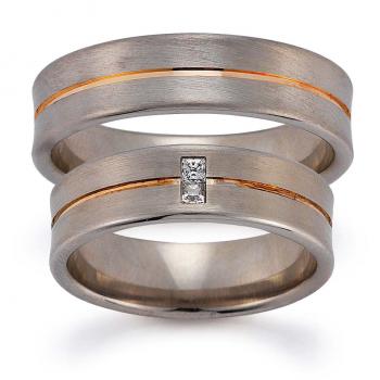 Trauringe Weiss-Rotgold von Gerstner 4/20502/6 + 20502/6