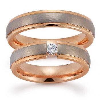 Trauringe Weiss-Rotgold von Gerstner 4/20504/5 + 20504/5