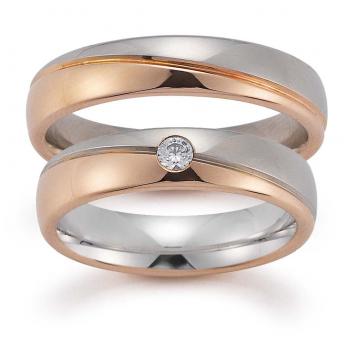 Trauringe Weiss-Rotgold von Gerstner 4/20500/5