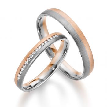 Trauringe Weiss-Rotgold von Gerstner 4/28726/3