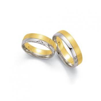 Trauringe Weiss-Gelbgold von Fischer 05 05006/060