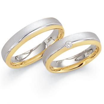 Trauringe Weiss-Gelbgold von Fischer 05 02060/050