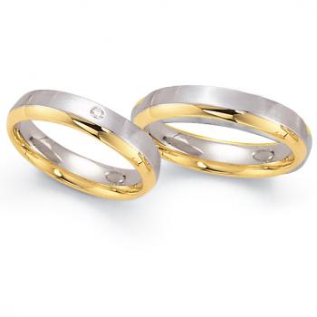 Trauringe Weiss-Gelbgold von Fischer 05 02563/045