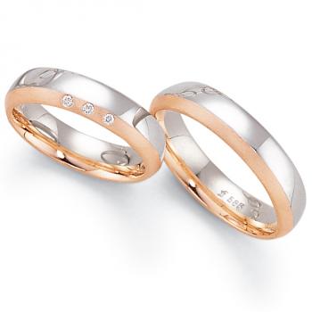 Trauringe Weiss-Rotgold von Fischer 05 05134/050