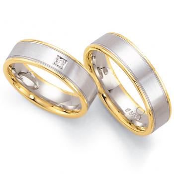 Trauringe Weiss-Gelbgold von Fischer 05 05003/060