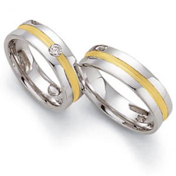 Trauringe Weiss-Gelbgold von Fischer 05 02260/060