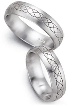 Trauringe Weissgold von Fischer 065205/6 + 385205/D