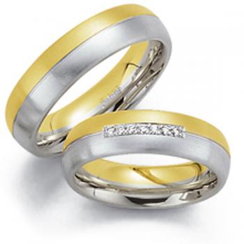 Trauringe Weiss-Gelbgold von Fischer 05 05142/060