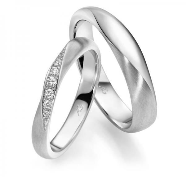 Trauringe Weissgold von Gerstner 4/27172/3 + 27172/3