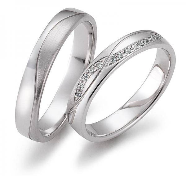 Trauringe Weissgold von Gerstner 4/28045/5 + 28045/5