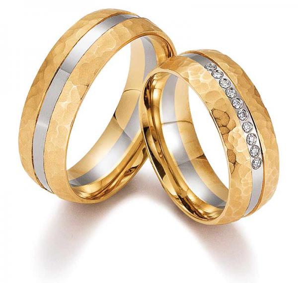 Trauringe Weiss-Gelbgold von Gerstner 4/28171/7 + 28171/7