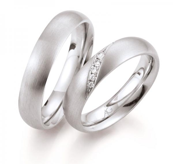 Trauringe Weissgold von Gerstner 4/28485/5 + 28485/5