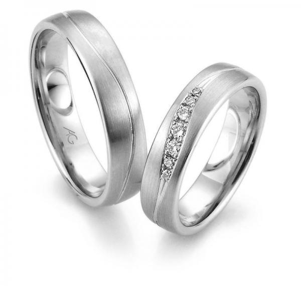 Trauringe Weissgold von Gerstner 4/28489/5 + 28489/5