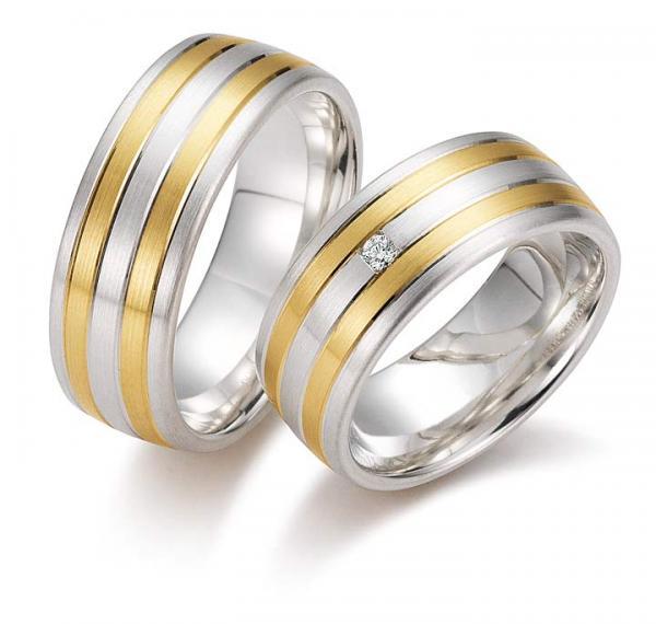 Trauringe Silber von Gettmann 8305,80 + 8305,80b