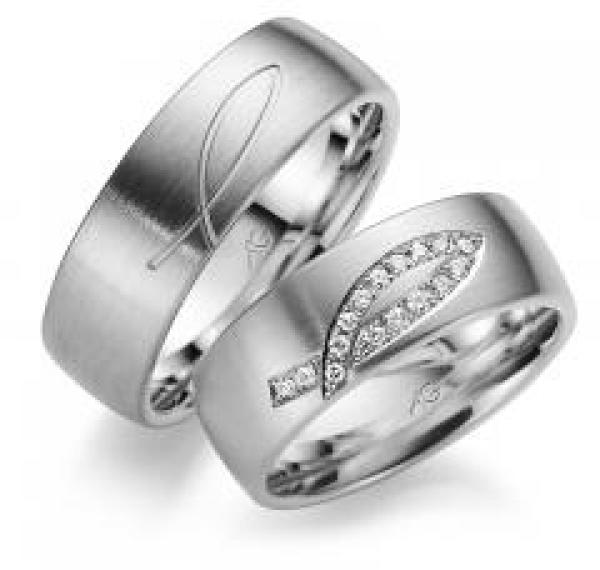 Trauringe Weissgold von Gerstner 4/28546/7 + 28546/7