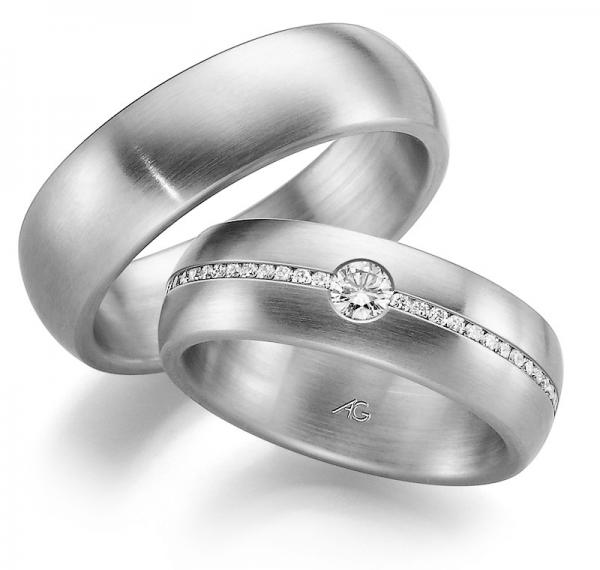 Trauringe Weissgold von Gerstner 4/28524/7 + 28524/5