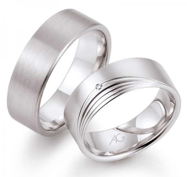 Trauringe Weissgold von Gerstner 4/28589/7 + 28589/7