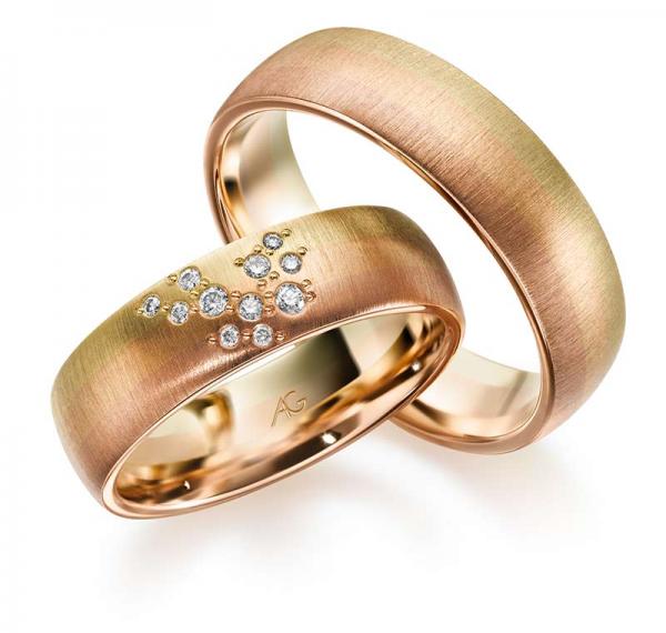 Trauringe Tricolour von Gerstner 4/28686/6 + 28686/6