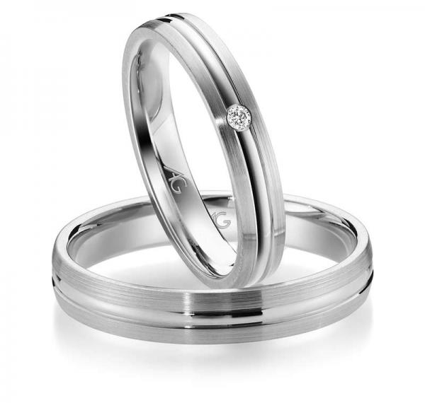 Trauringe Weissgold von Gerstner 4/28694/3 + 28694/4