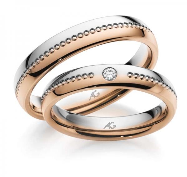 Trauringe Weiss-Rotgold von Gerstner 28829/4.5